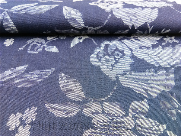 靛藍(lán)大提花面料