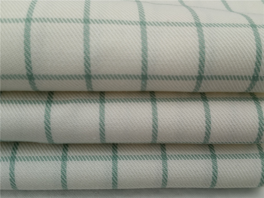 全棉防水格子布，防水整理面料