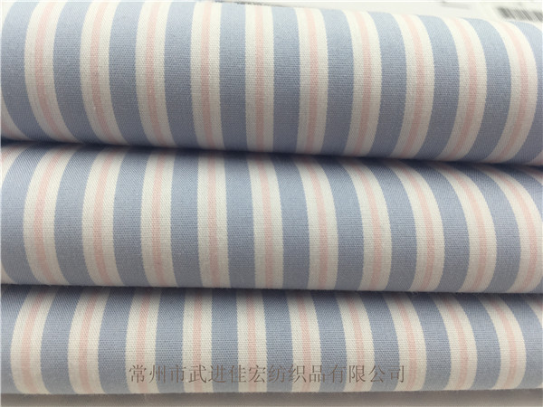 彈力條子布 ，60S色織棉滌彈力布